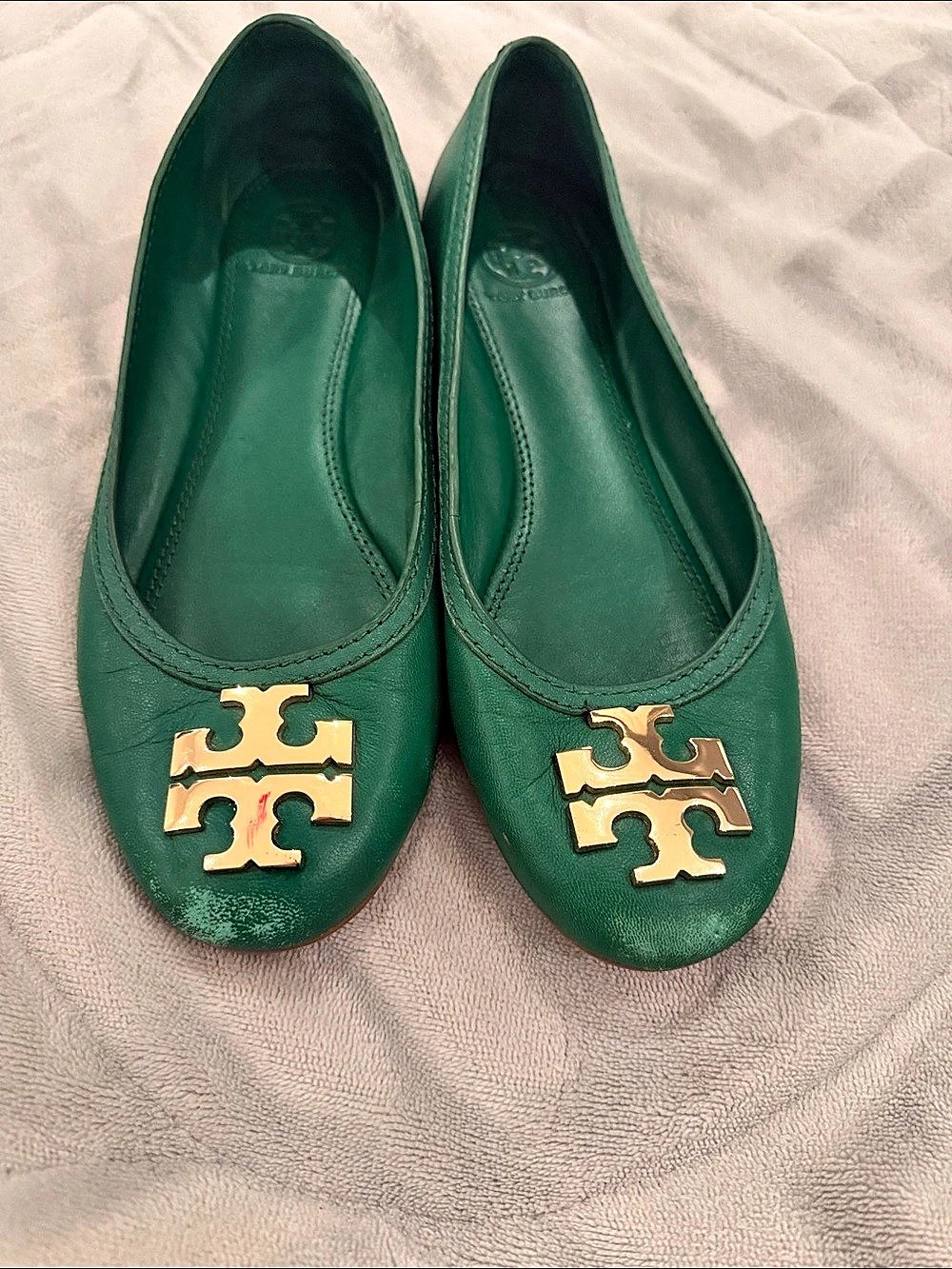 Tory Burch Minnie Travel Ballet Flat Green US 7.5